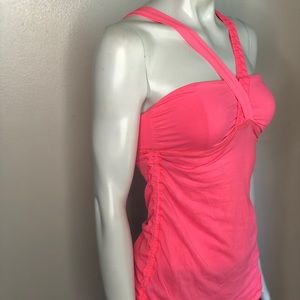 Unique Lululemon Pink top so 6 with scrunch sides